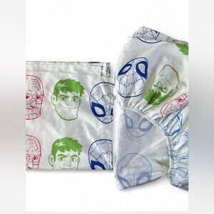 Marvel Superhero Toddler Crib bed fitted & flat sheet Spiderman Hulk Cap America